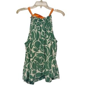 THML‎ Mint Green Floral Print Halter Top size M NWT